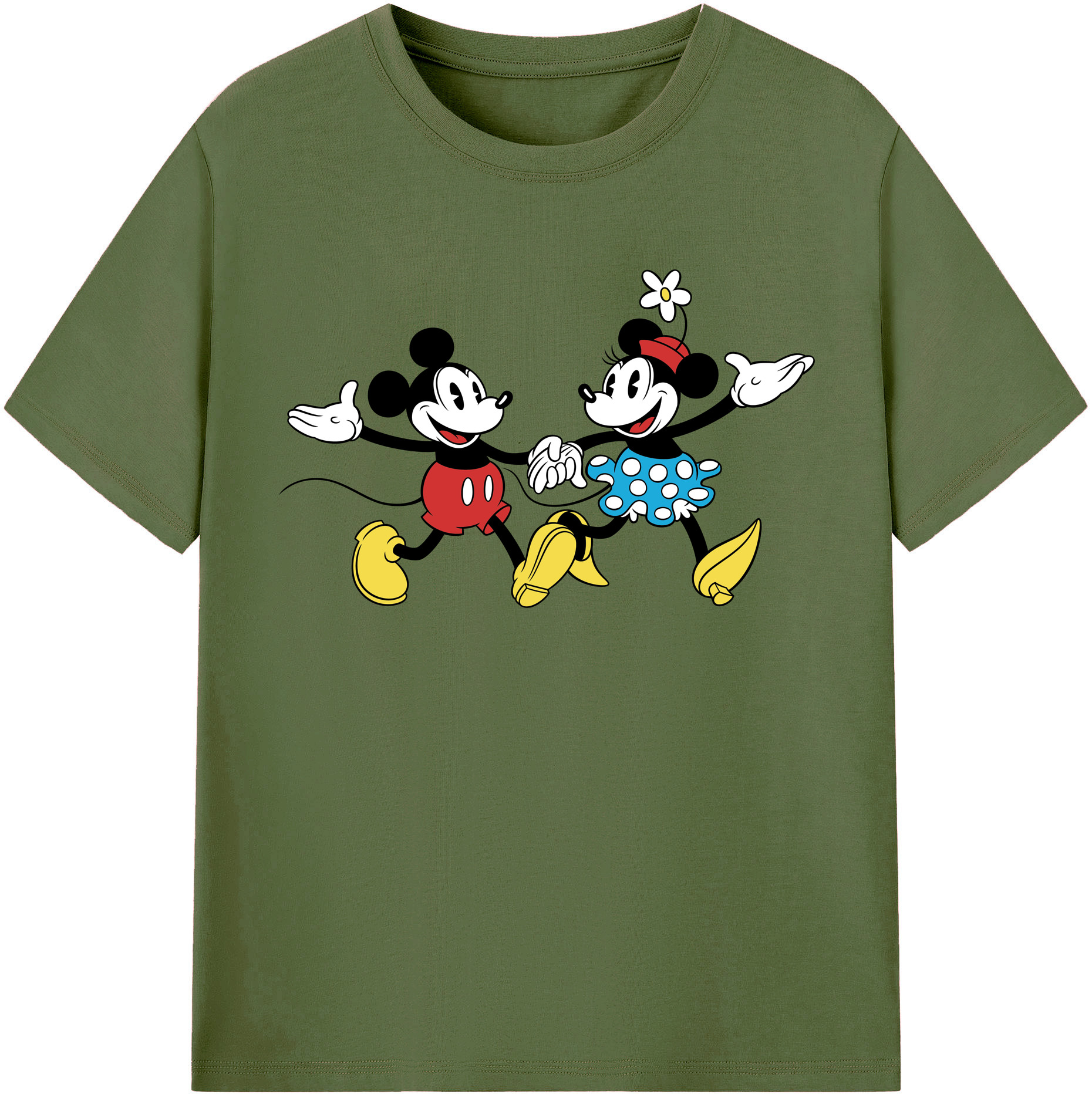 （画像用） ミッキーマウス Mickey Mouse 綿100％半袖Tシャツ（フロントプリント）